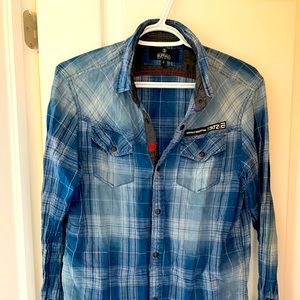 David Bitton Buffalo - Small Blue Button Down
